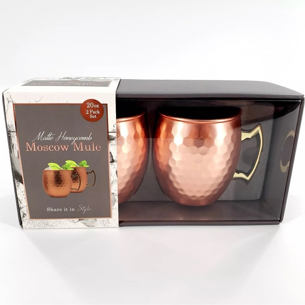 Matte Honeyconb Moscow Mule 20oz 2 Pack Set